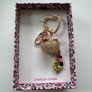 Betsey Johnson Pinic Basket Key Chain/Bag Charm
